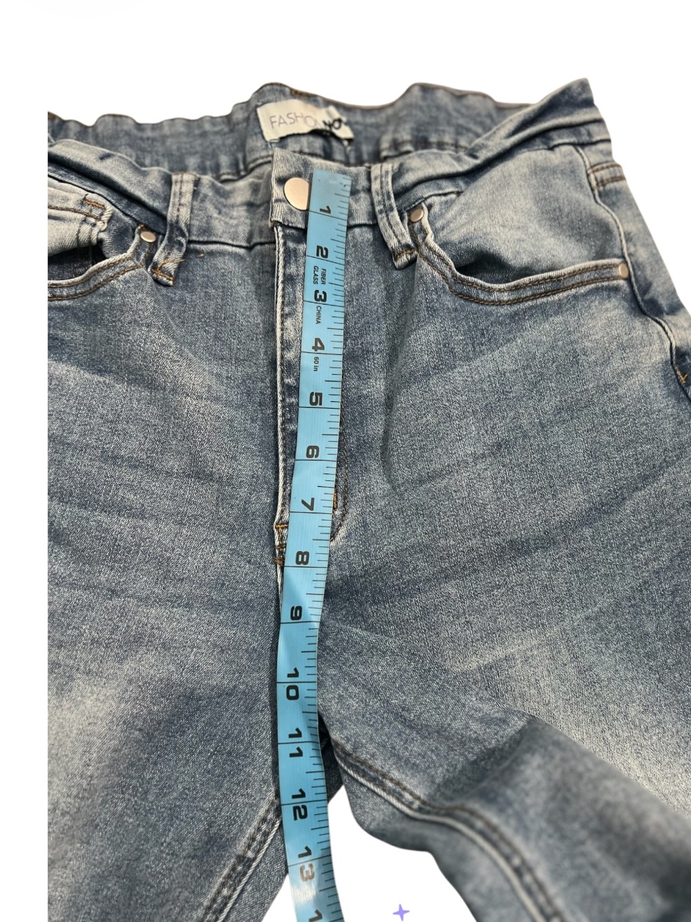 Fashion Nova Women's Wide Leg Jeans - Medium Blue Wash Size 9 Inseam 31 - Picture 4 of 7